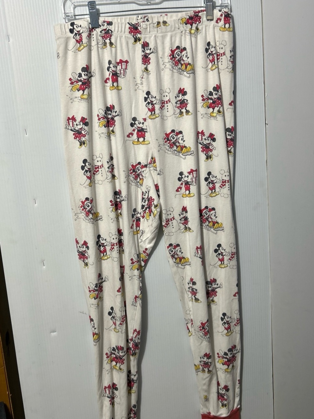 Women’s Cream Mickey & Minnie Print Pajama Pants